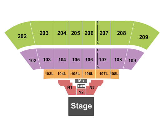 Bryce Jordan Center Theatre Setup - B Stage Seating Chart