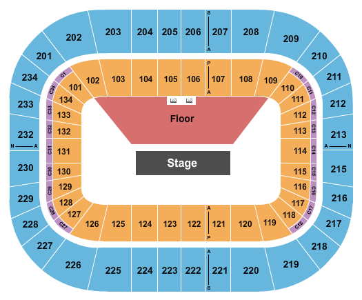 Bryce Jordan Center Theatre Setup - GA Floor Seating Chart