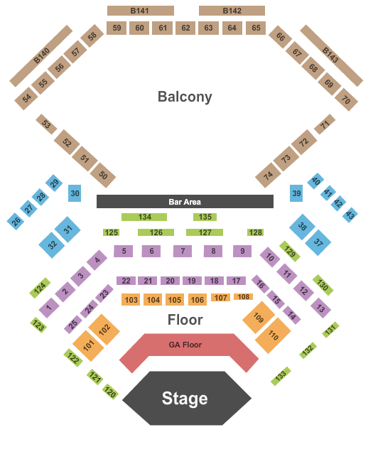 Buck Owens Crystal Palace Endstage GA floor Seating Chart