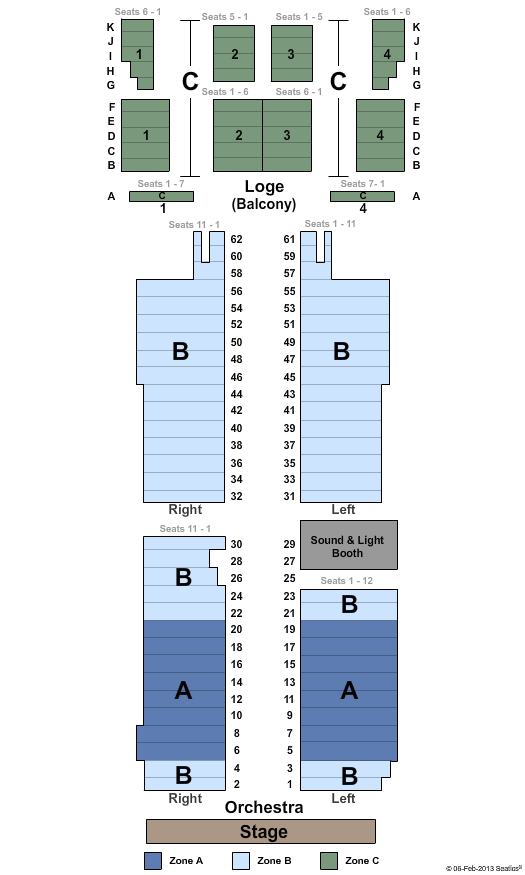 Buckhead Theatre Endstage Zone Seating Chart