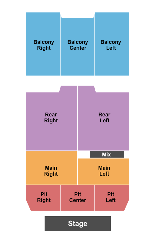 Buckhead Theatre Endstage-Pit Seating Chart