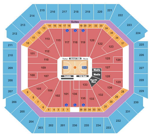 Bud Walton Arena Basketball Seating Chart