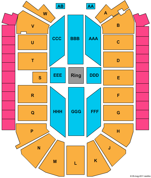 Blue Arena At The Ranch Events Complex WWE Seating Chart