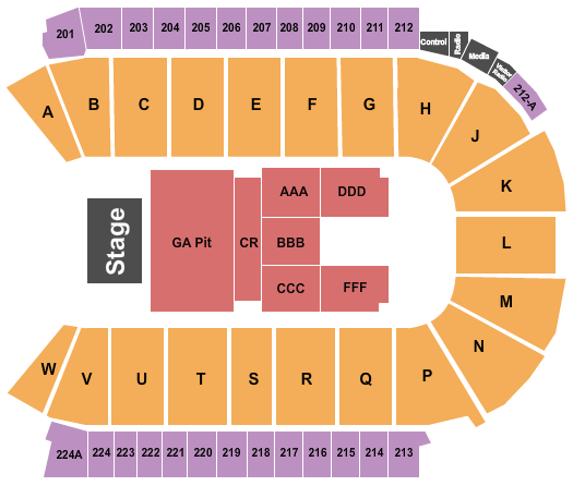 Blue Arena At The Ranch Events Complex Endstage GA Pit Seating Chart