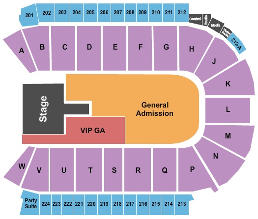 Blue Arena At The Ranch Events Complex GA & VIP Floor Seating Chart