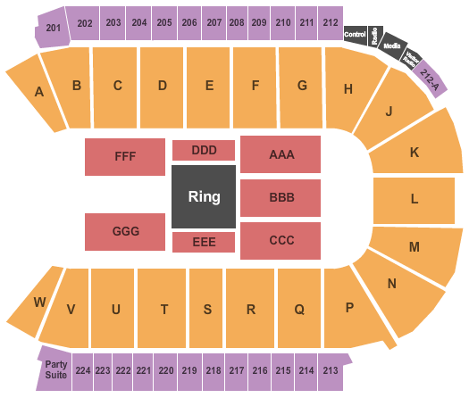 Blue Arena At The Ranch Events Complex WWE Live Seating Chart