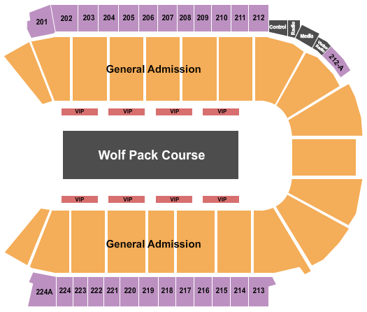 Blue Arena At The Ranch Events Complex Wolf Pack Ninja Tour Seating Chart