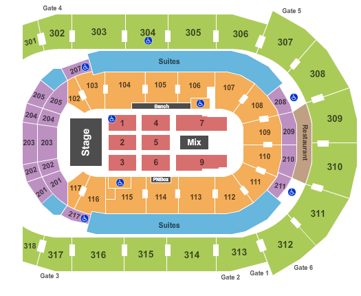 Budweiser Gardens End Stage Seating Chart