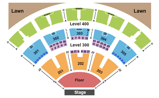 RBC Amphitheatre Endstage Floor ADA Seating Chart