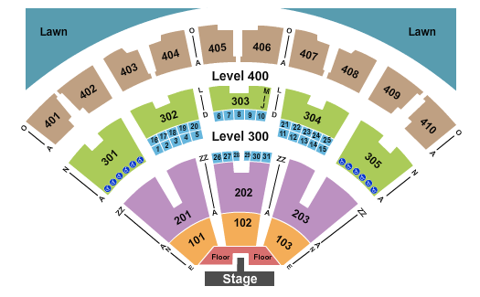RBC Amphitheatre Endstage GA Floor w/ Catwalk Seating Chart