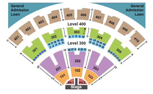 RBC Amphitheatre Endstage Split Pit Seating Chart