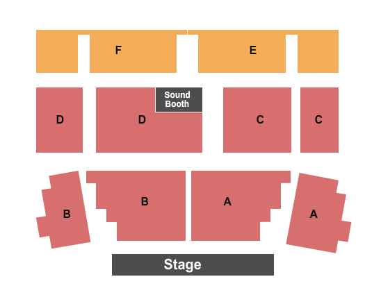 Caloosa Sound Amphitheater Endstage A-D, Bleachers E-F Seating Chart