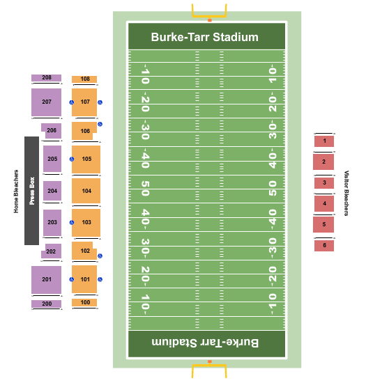 Burke-Tarr Stadium Football Seating Chart