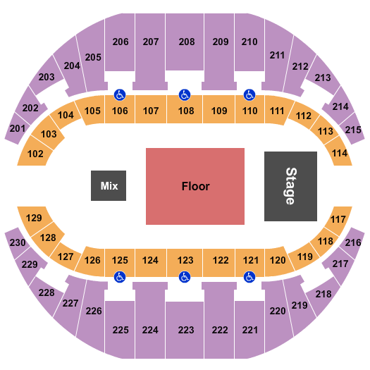 Burton Memorial Coliseum Complex End Stage 2 Seating Chart
