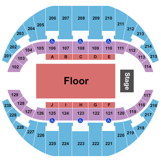 Burton Memorial Coliseum Complex End Stage Seating Chart