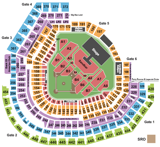 Busch Stadium Kenny chesney Seating Chart