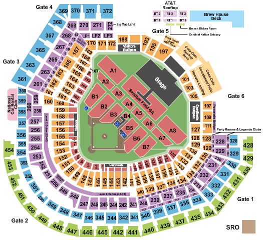 Busch Stadium seating chart event tickets center
