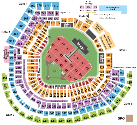 Seatmap for busch stadium