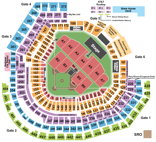 seating chart for Busch Stadium Stadium Tour - eventticketscenter.com