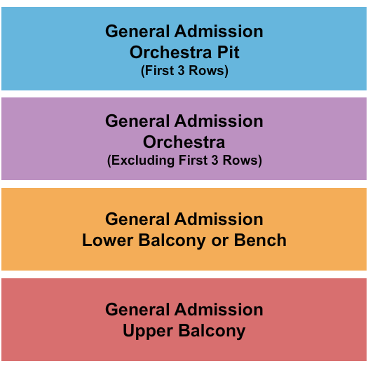Buskirk-Chumley Theater Endstage GA By Rows Seating Chart