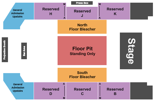 Butte Civic Center Endstage Flr SRO Seating Chart