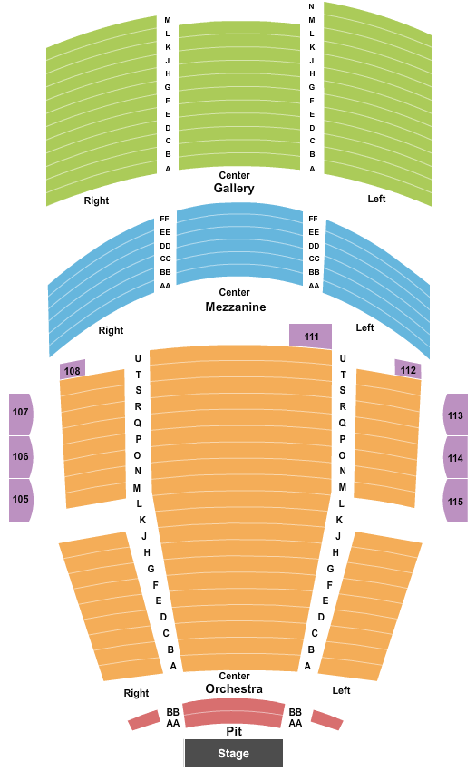 seating chart for Byham Theater - End Stage - eventticketscenter.com