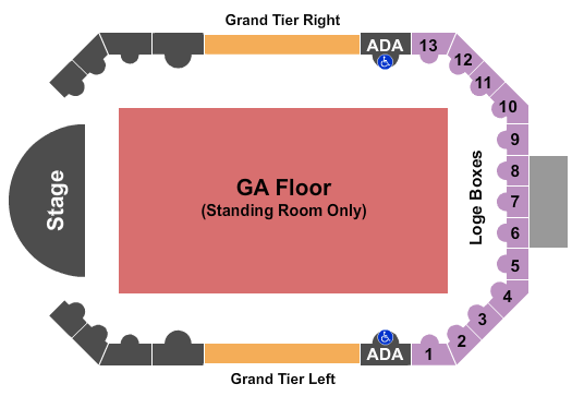 Byline Bank Aragon Ballroom GA Flr w/GT & Loge Box Seating Chart