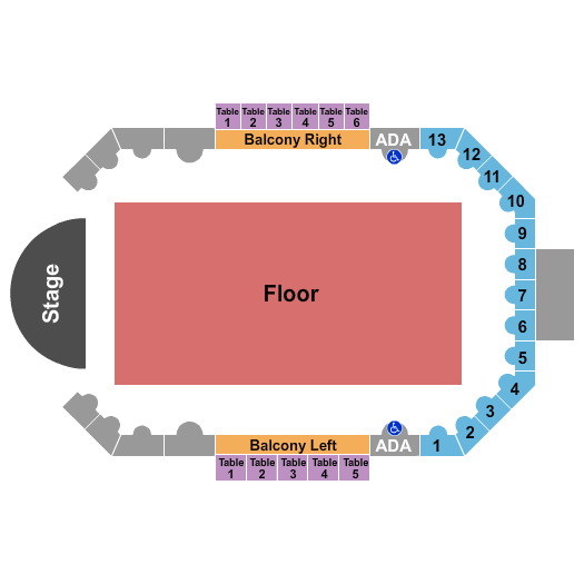 Byline Bank Aragon Ballroom GA Floor/Tables Seating Chart