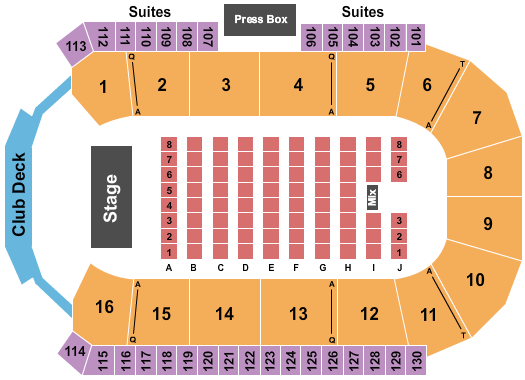 CAA Centre Anthony Santos Seating Chart