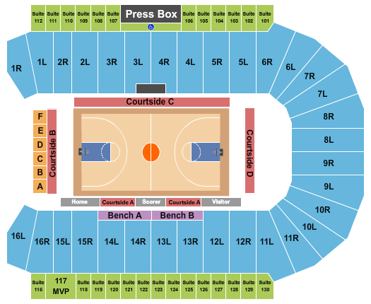 CAA Centre Basketball Seating Chart