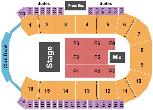 CAA Centre Chayanne Seating Chart