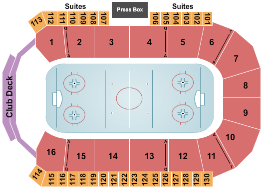 CAA Centre Hockey Seating Chart