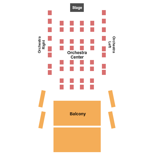 CAA Theatre End Stage Orch Tables Seating Chart