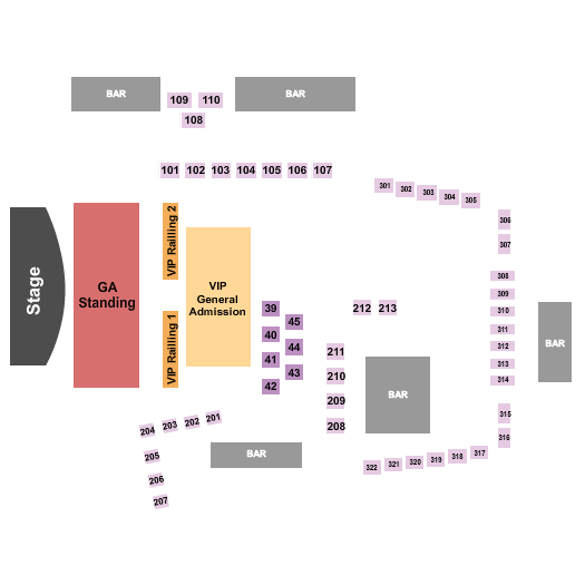 CBD Kratom Backyard at Texas Live! Endstage GA/VIP/Table Seating Chart
