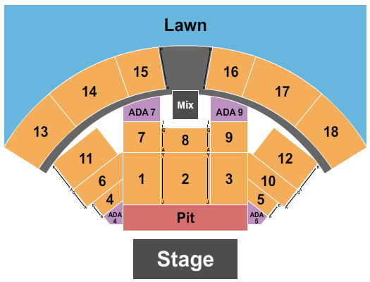 CCNB Amphitheatre at Heritage Park Endstage GA Pit 4 Seating Chart