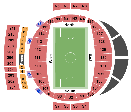 CEFCU Stadium Soccer Seating Chart