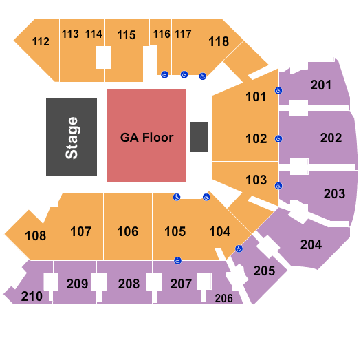 Addition Financial Arena Endstage GA Flr 2 Seating Chart