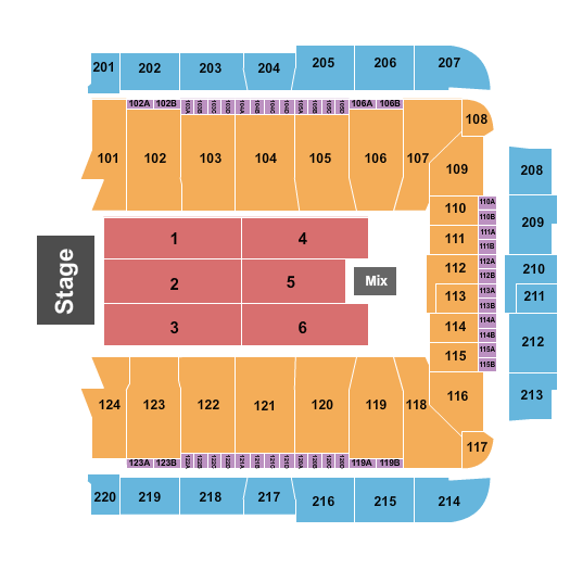 CFG Bank Arena End Stage 8 Seating Chart