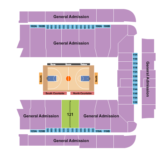 CFG Bank Arena Basketball with GA Seating Chart