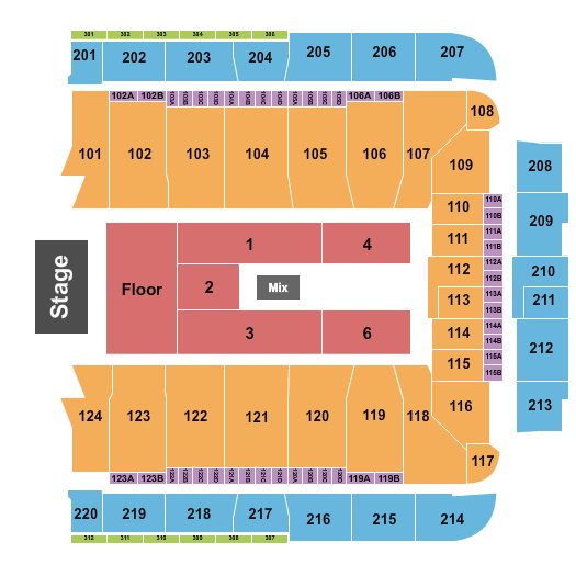 CFG Bank Arena Flr GA/Rsv Flr 1-6, no 5 Seating Chart