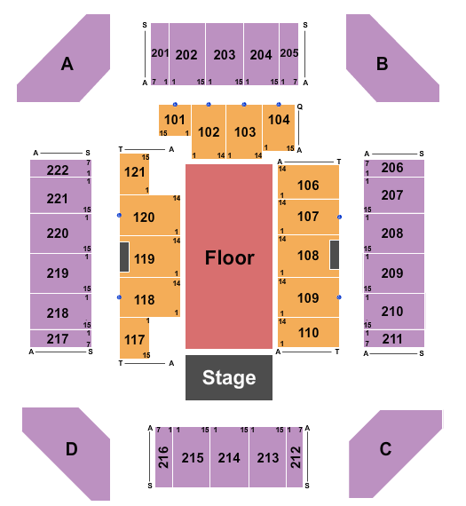 CFSB Center Endstage GA Floor Seating Chart