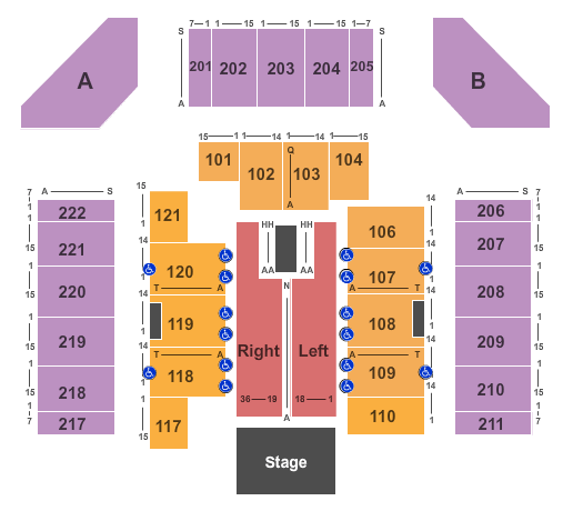 CFSB Center End Stage Seating Chart