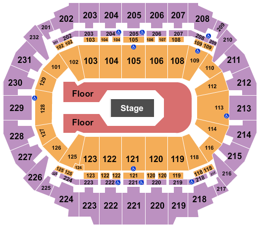 CHI Health Center Omaha Center Stage GA Floor 2 Seating Chart