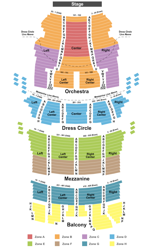 seating chart for CIBC Theatre - Endstage - Zone 3 - eventticketscenter.com