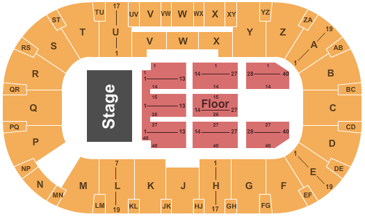 CN Centre End Stage Seating Chart