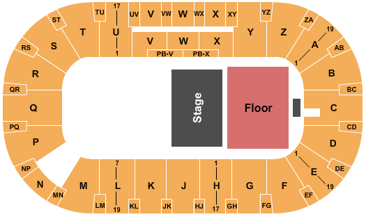 CN Centre Endstage - Half Floor Seating Chart