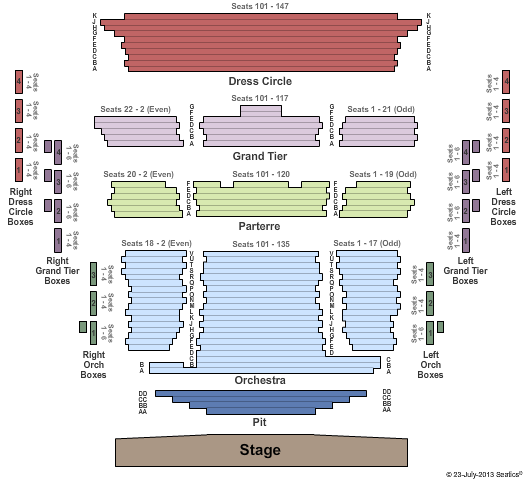 Diamonstein Concert Hall - CNU Ferguson Center for the Arts Standard Seating Chart