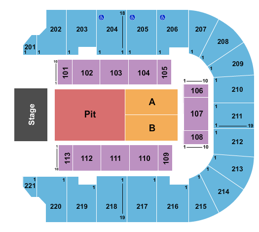 Cadence Bank Arena Endstage GA Pit 3 Seating Chart