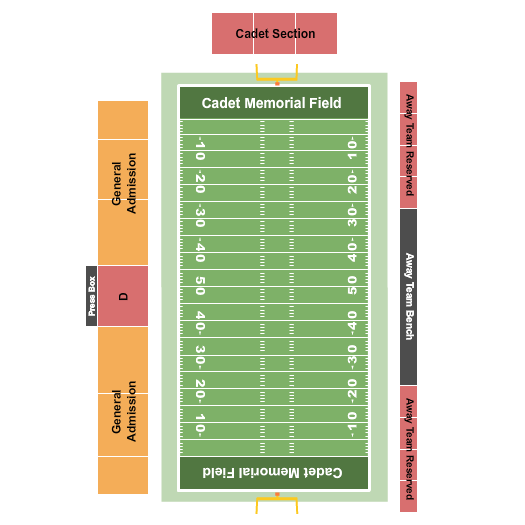 Cadet Memorial Field Football Seating Chart