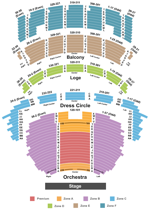 Cadillac Palace Endstage IntZone Seating Chart